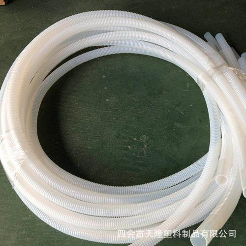 廠家供應302四氟波紋管鐵氟龍大口徑白色聚四氟乙烯波透明紋軟管